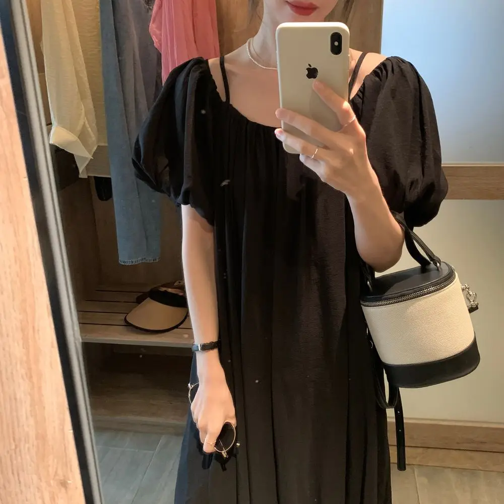 Summer New Dress Women's Oversize Dress Loose Commuter Casual Strap A-line Dress image 6