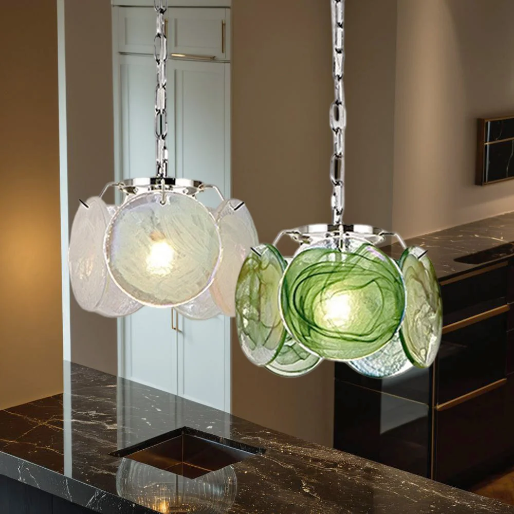 Nordic Art Colored Glass Combination Led Chandeliers Modern Luxury Restaurant Dining Table Home