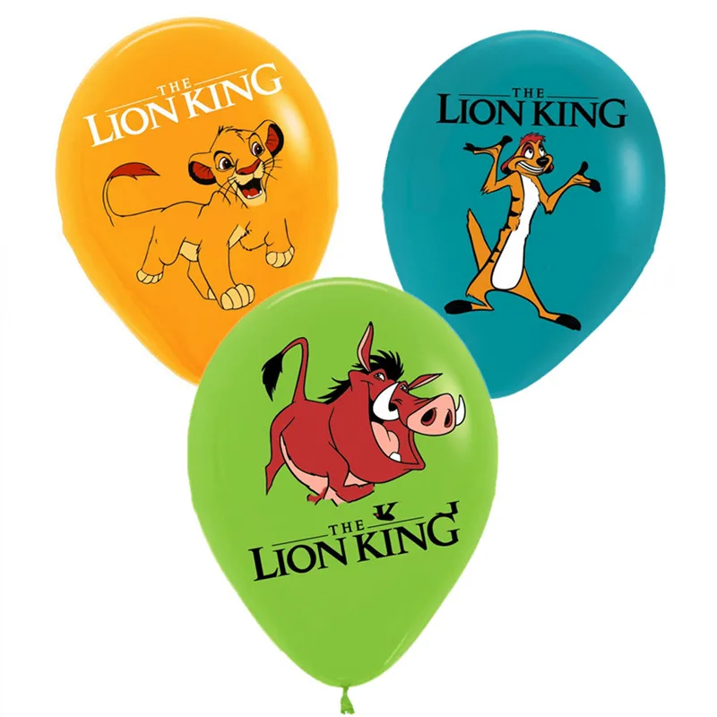 12PCS Disney Latex Balloons Cartoon Lion King Series Animal Prints Home Kids Birthday Party Decorations Baby Shower Toys