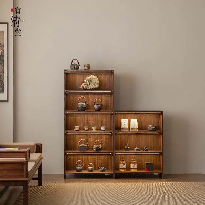 New Chinese black walnut solid wood chest cabinet locker bedroom locker