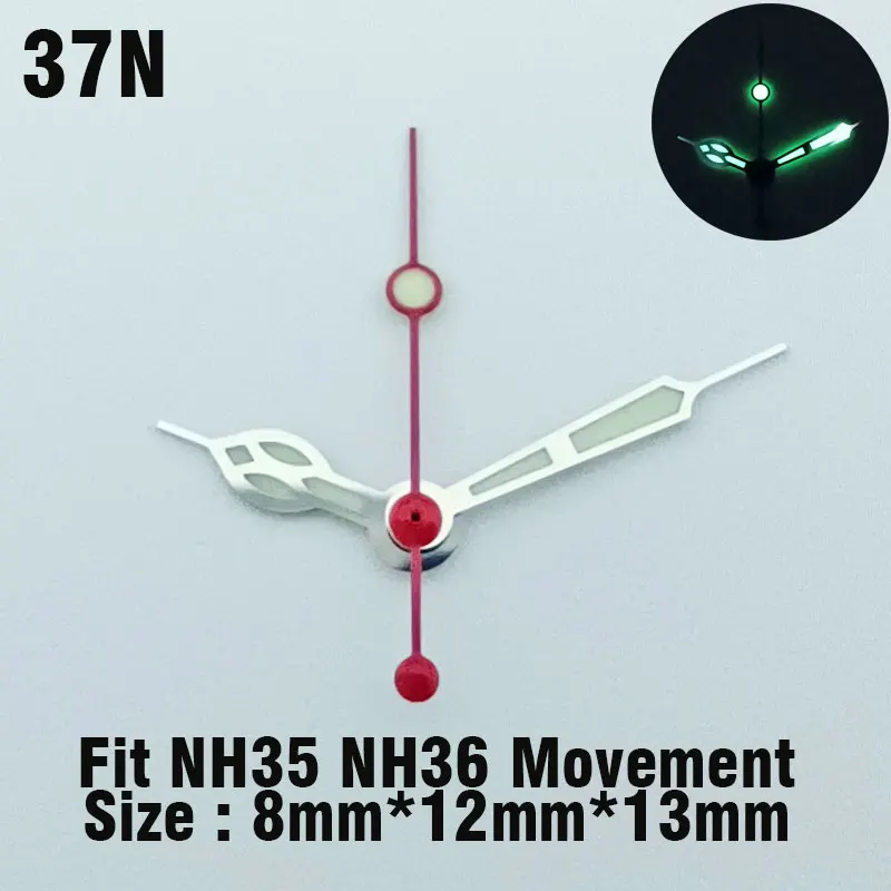 9mm*13mm*13.5mm Green blue Yellow luminous watch hands for NH series 35 36 automatic mechanical movement watch parts