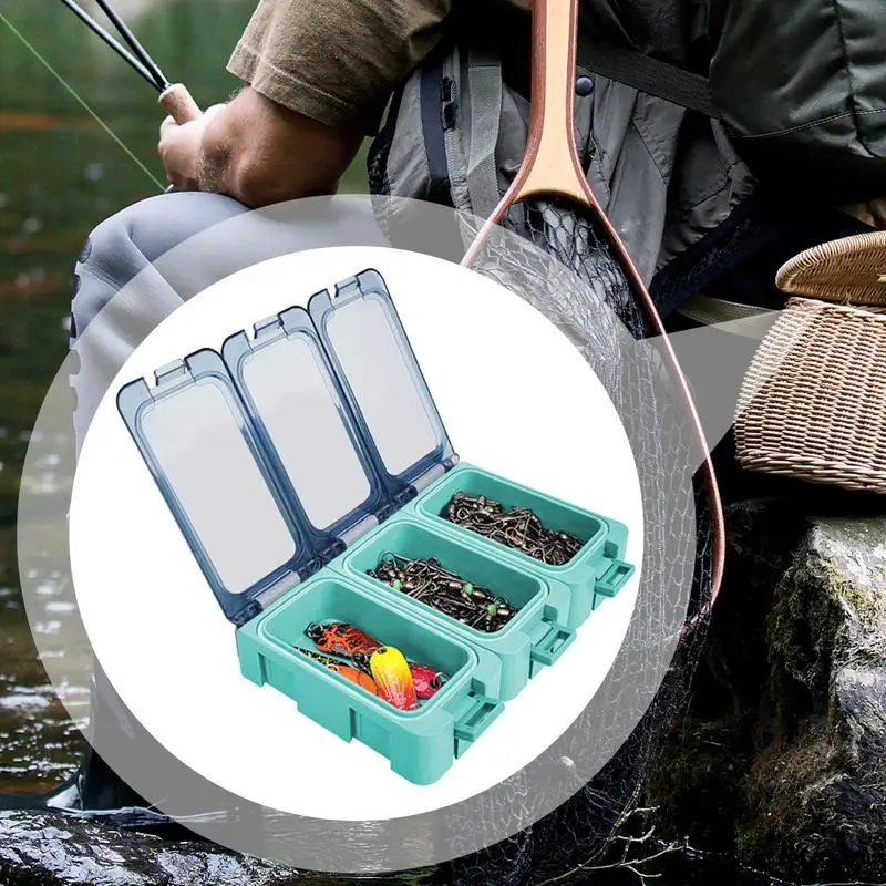 

Fishing Tackle Box 3 Compartments Portable Glow in The Dark Fishing Equipment Box Bait Hook Container Fish Accessories