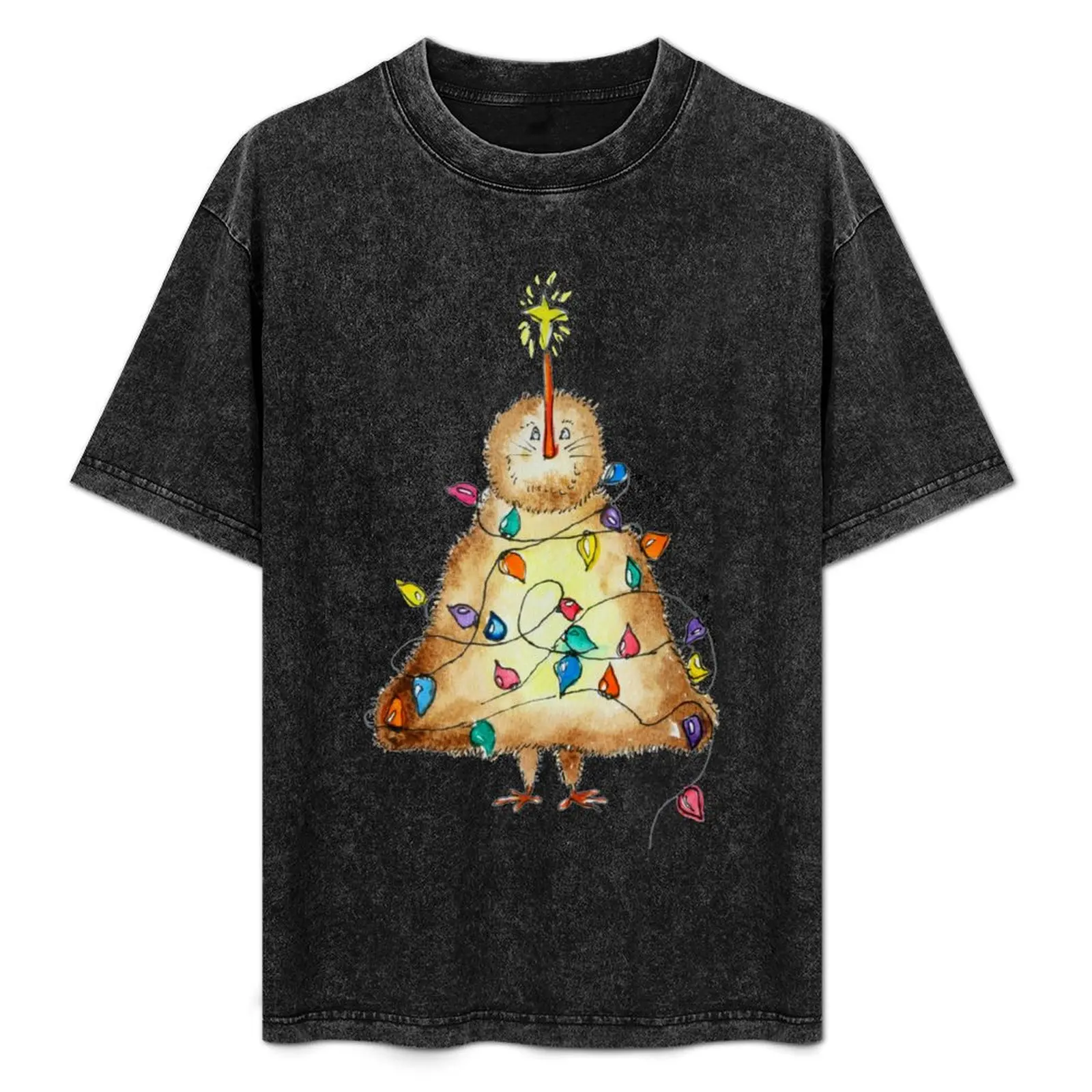 

NZ Kiwi Christmas. Kiwi bird as a Christmas tree with Xmas lights T-Shirt man t shirt sublime graphic tee shirt outfits for men