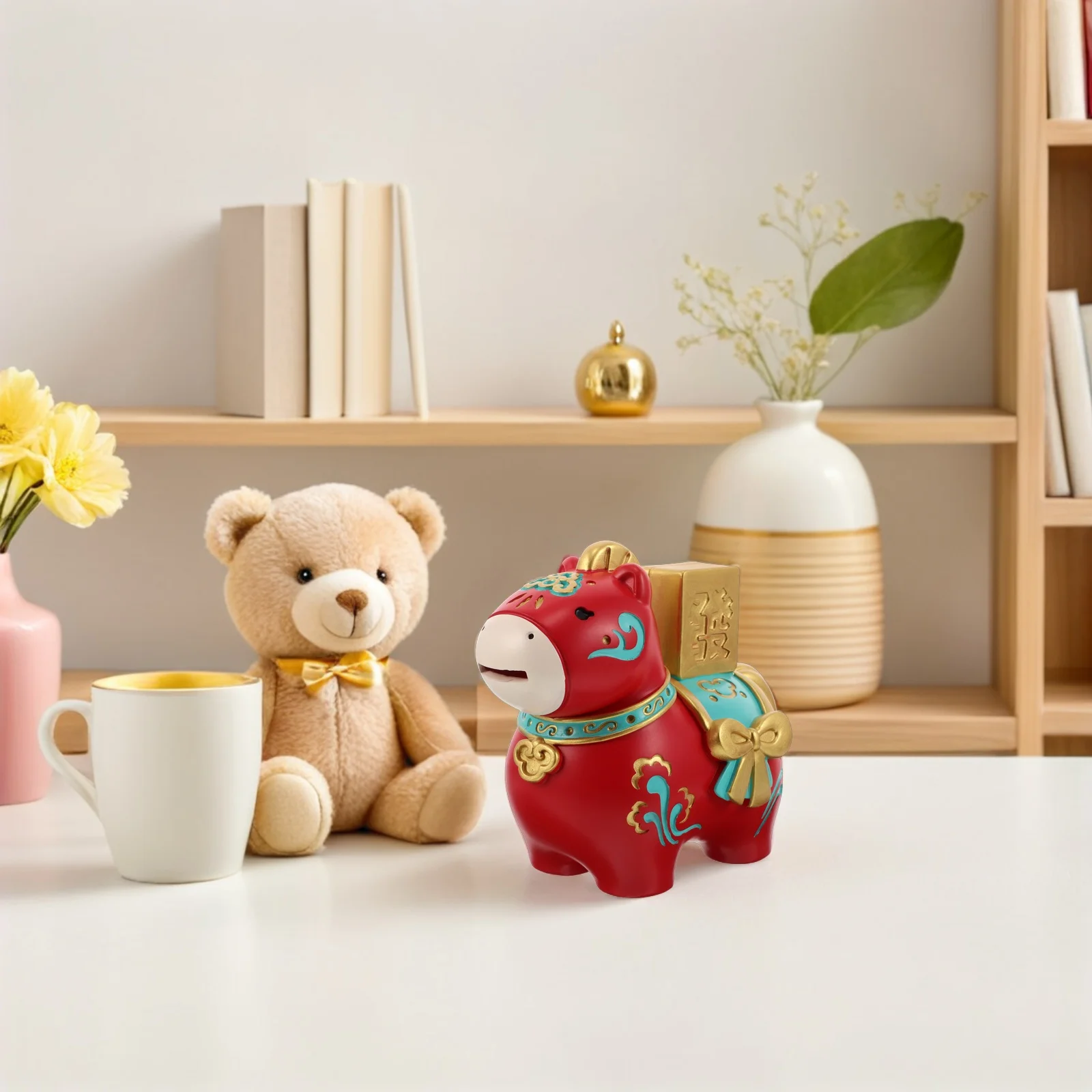 

Creative Year of The Horse Money Bank Ceramic Piggy Bank Coin Saving Container Home Decoration Gift