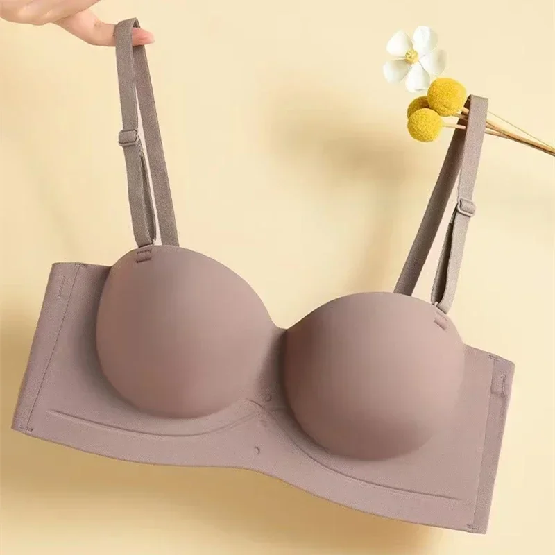 Sexy Strapless Push-Up Underwear No Steel Ring Beautiful Back Closed Breasts Comfortable Breathable Sling Women's Bra