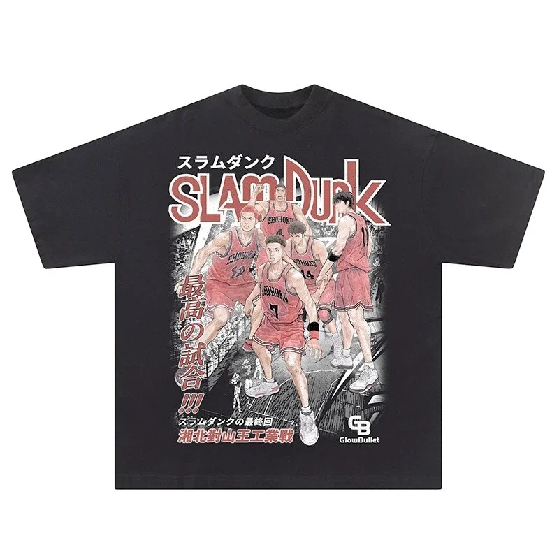 

2025 Slam Dunk Xiangbei Shan King Japanese Printed Short-sleeved American Casual T-shirt High Quality Luxury Brand Selling Tees