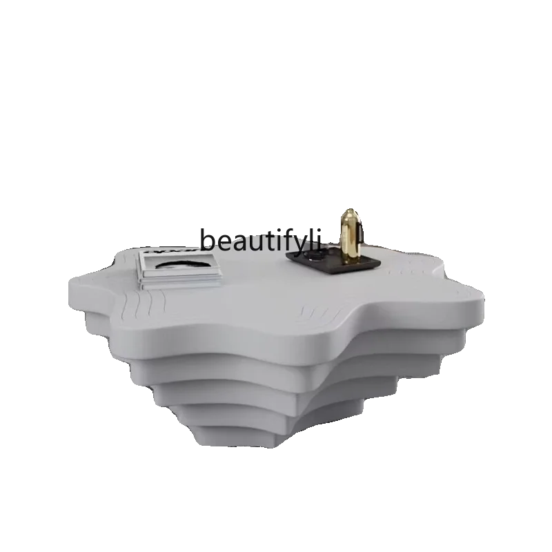 

Modern simple irregular annual ring coffee table living room small apartment special-shaped, tea table creative wave pattern