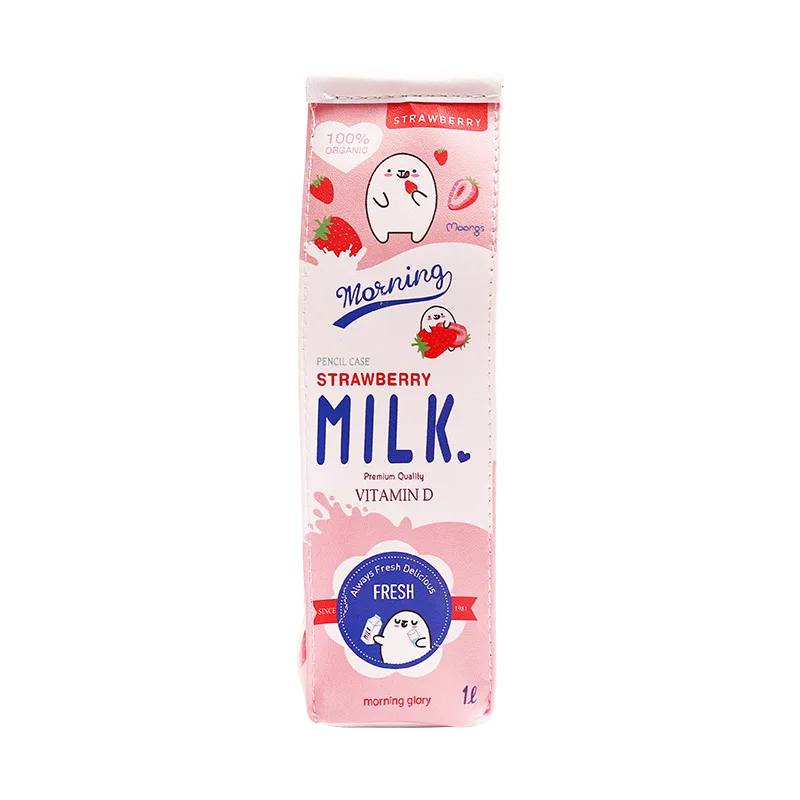 Cartoon Milk Carton Pencil Case Girl Heart Cute Large Capacity Primary School Stationery Box Female Simple Pencil Case