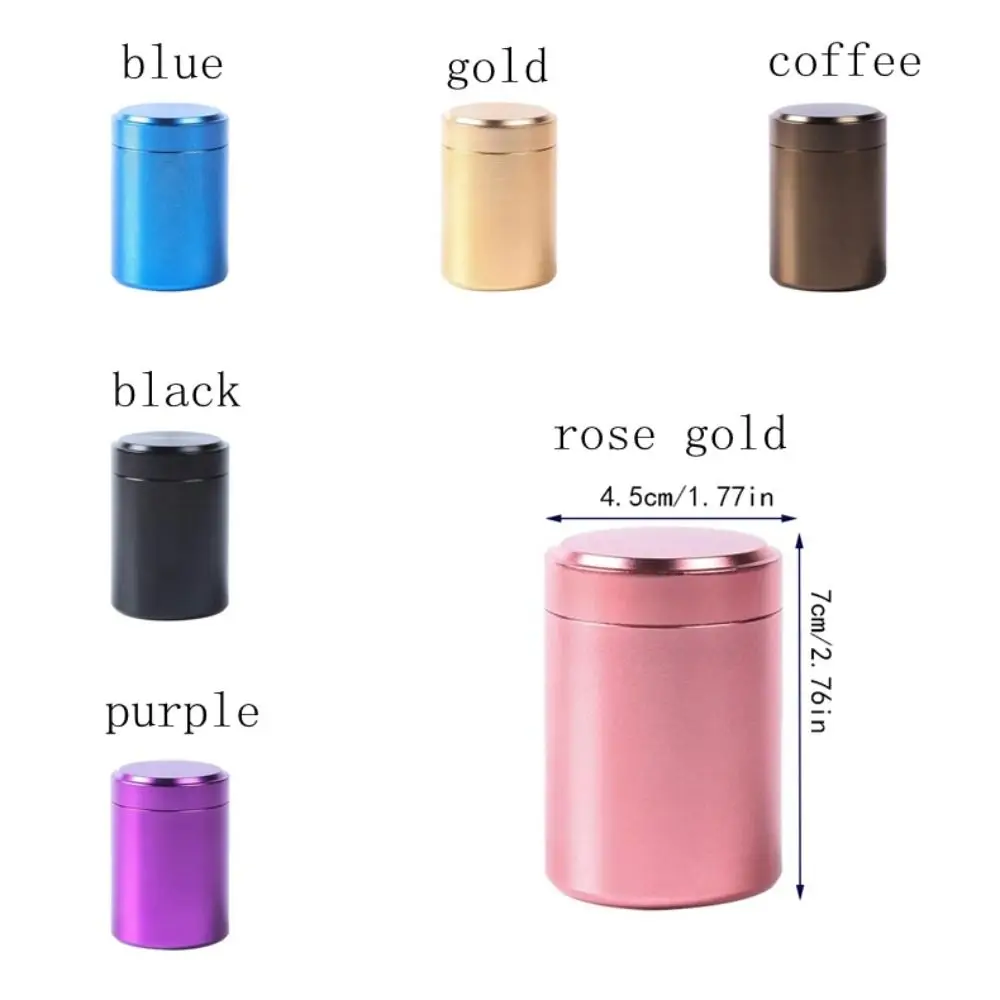 Metal Aluminum Storage Jar Solid Color Functional Aluminum Tea Can Portable Smell Proof Mini Titanium Alloy Tank Pill Box