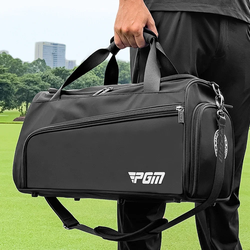 PGM Golf Clothing Bag, Nylon Waterproof, Portable Lightweight Foldable Travel Handbag, Independent Shoe Compartment Design