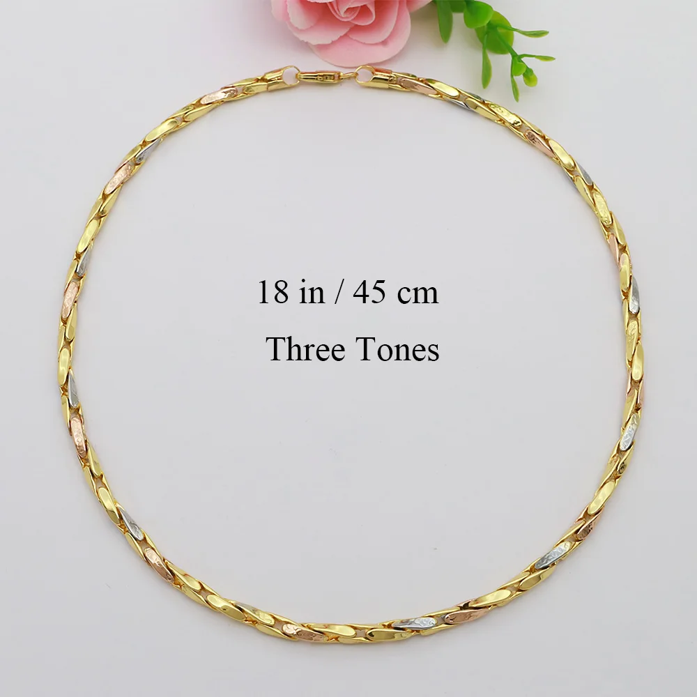 45cm Gold Plated Two-Tone Necklace High Quality Thickness Jewelry for Men And Women Suitable for Holiday Party Gift