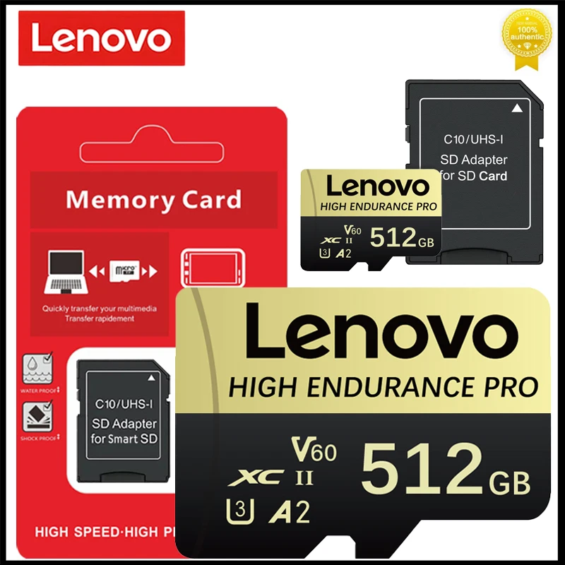 Lenovo SD-Speicherkarte 2TB 1TB Klasse 10 Hochgeschwindigkeits-Micro-TF-Karte 1TB 512GB für Nintendo Switch PC Smartphone SD-Karte 128GB 256GB