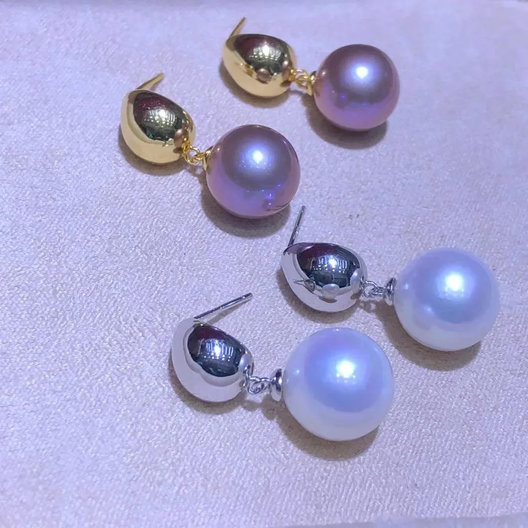

Wholesale price AAAA10-11mm natural round pearl earrings 925s