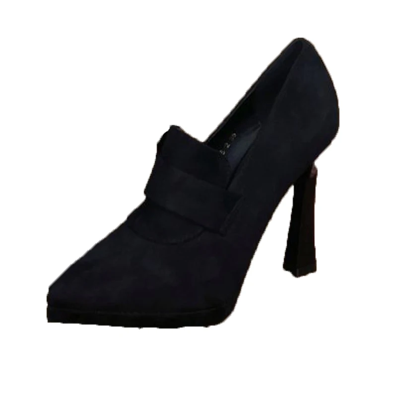 أحذية نسائية بكعب عالٍ بمقدمة مدببة من جلد الغزال أحذية أنيقة فستان فاخر للخريف مضخات 2025 مصمم جديد أنيق Zapatos De Mujer