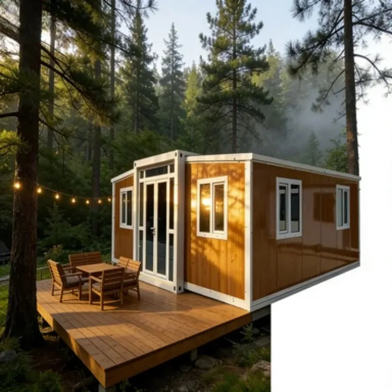 Steel Frame Folding Container House Hurricane Proof Wind Resistant Prefab Tiny Home