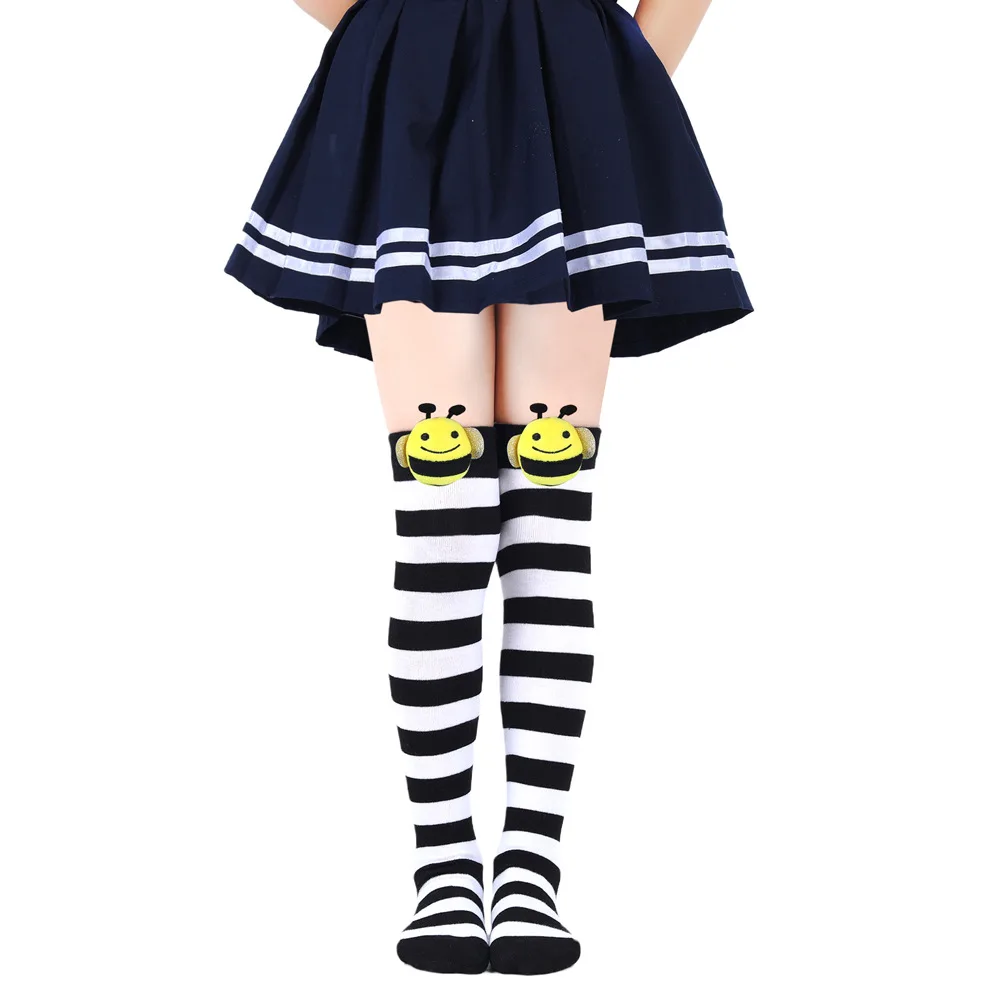 Halloween Toddler Baby Kids Girls Knee High Socks Cosplay Striped Stockings for Halloween Girls Bee Costume Children\'s Stockings