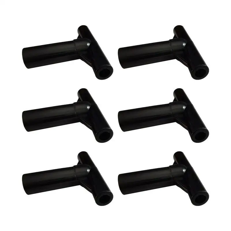 Trampoline Pole Caps T-Shape Trampoline Pole Cover 6 Pieces Reusable Sleeve Connection Parts Accessories For Yard Workout Indoor