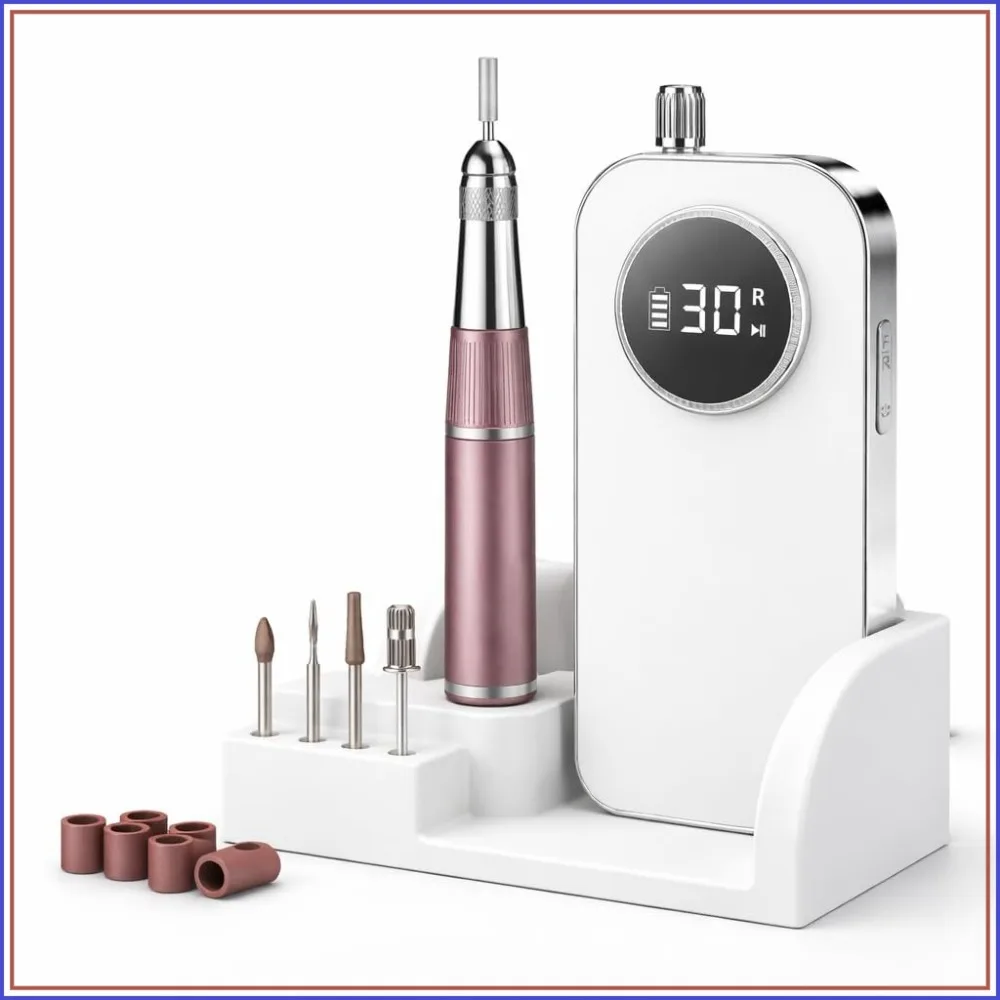 

45000 RPM Nail Drill - Brushless Cordless Efile LCD Display & Heat Reduction for Acrylic Gel Nails