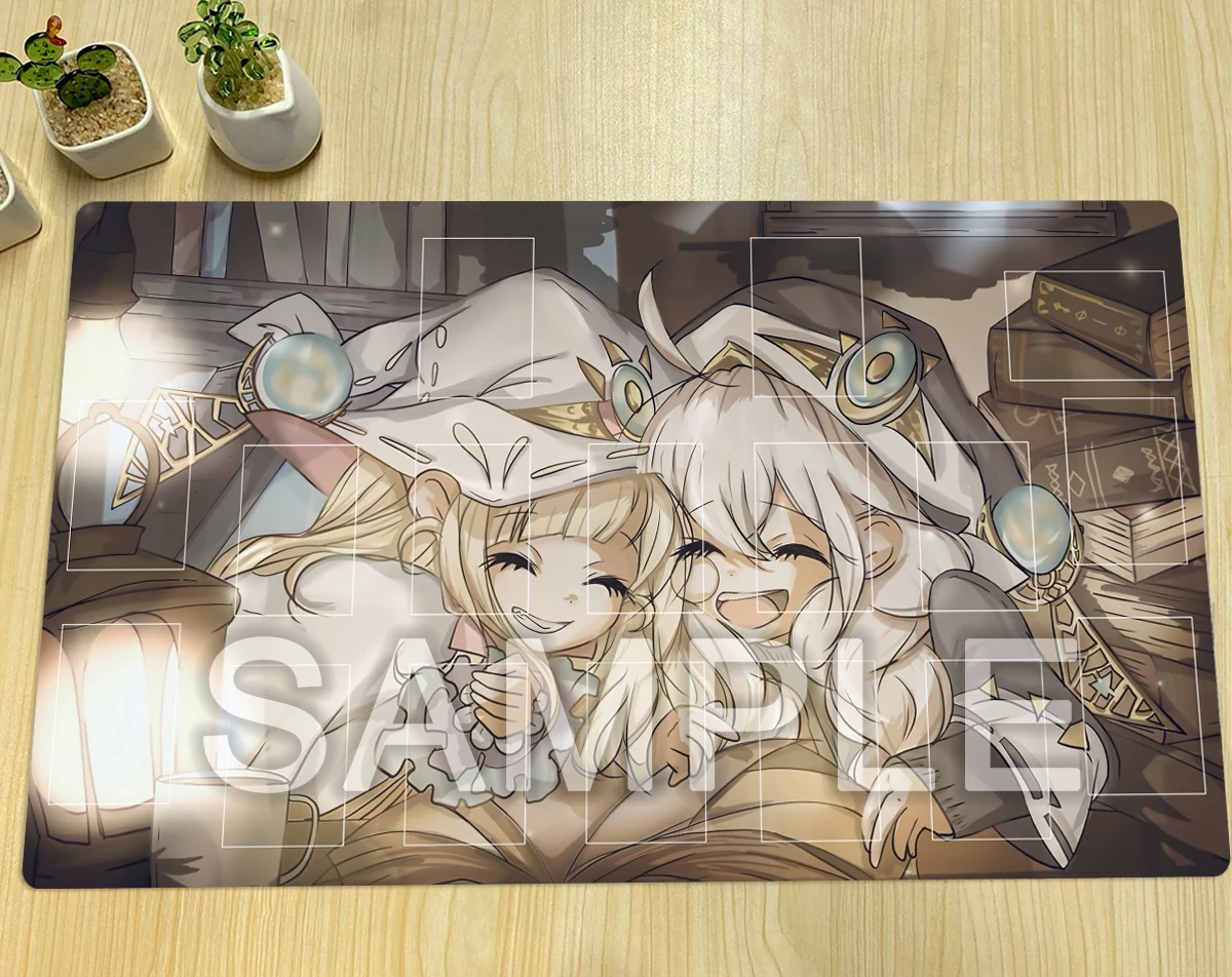 YuGiOh Playmat Asteria Risette of The White Woods TCG Mat CCG Board Game Duel Pad Trading Card Game Mat Rubber Mousepad Free Bag