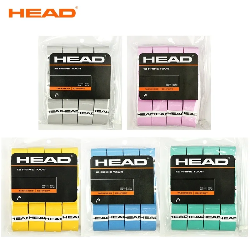 3/12pcs HEAD Prime Tour Overgrips Zweetband Tennisracket Hand Rubber Anti-slip Rubber Racket Handvat riem Zweet Absorberend