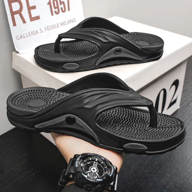 Man's Shoes Massage Flip Flops Summer Breathable Beach Shoes Sandals Men Luxury Flip Flops Breathable Plus Big Size Men Slippers