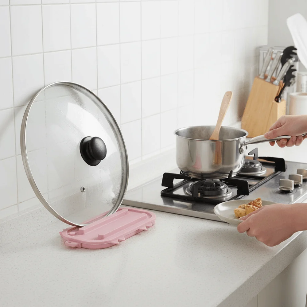 

Non-Slip Pot Lid Storage Mat Flexible Waterproof Insulation Cushion Hanging Heat Resistant Soap Drain Pad Kitchen Sink