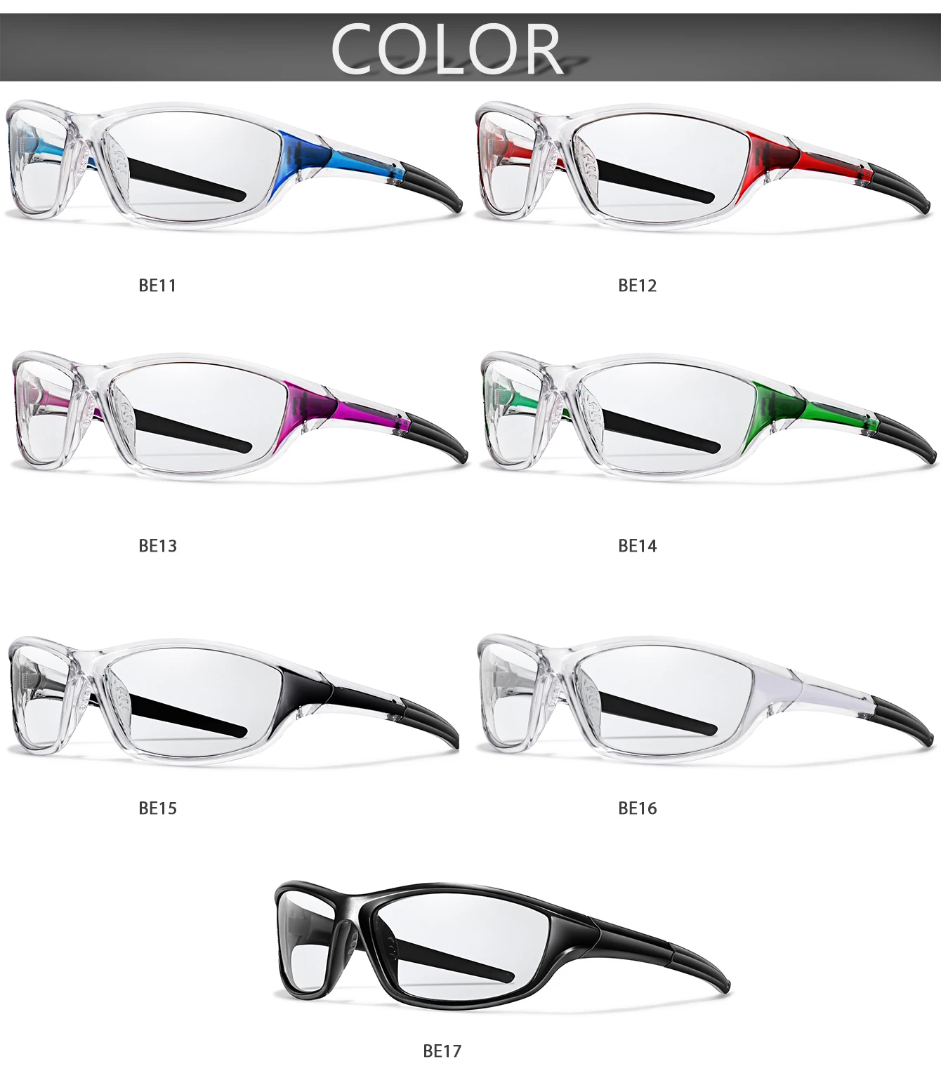 3 Pairs Photochrome Sonnenbrille Radfahren Brillen Männer Frauen MTB Bike Laufen Angeln Gläser Komfortable Marke Fahrrad Brille – Detail 3
