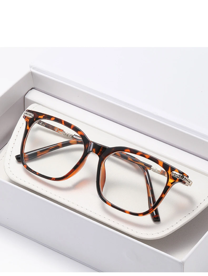 Photochrome Sonnenbrille mit schwarzem Rahmen, europäische und amerikanische Schildpattfarbe, Anti-Blaulicht-Myopie-Brille 6160 – Detail 15