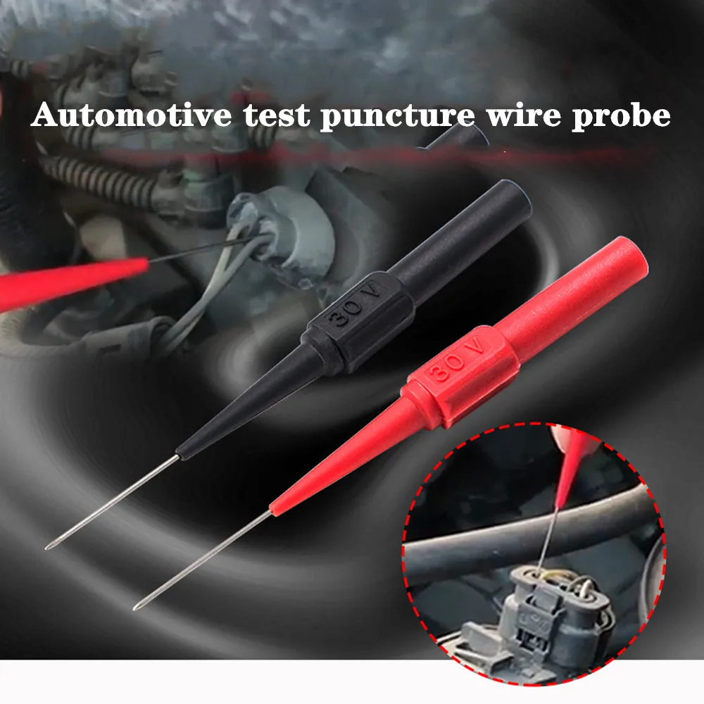 

4Pcs 30V Diagnostic Tools Multimeter Test Lead Extention Back Piercing Needle Tip Probes Autotools Automotive Auto Kit Machine