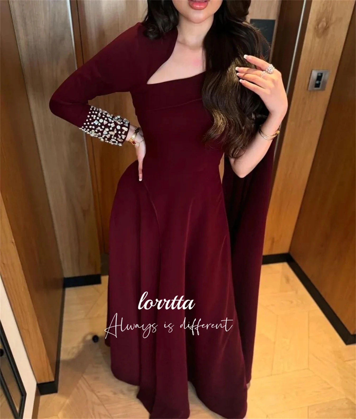 Grace Luxurious Evening Dress Rhinestone Decoration Deep Customized Elegant Long Woman Party Dresses Prom Wedding فساتين سهرة