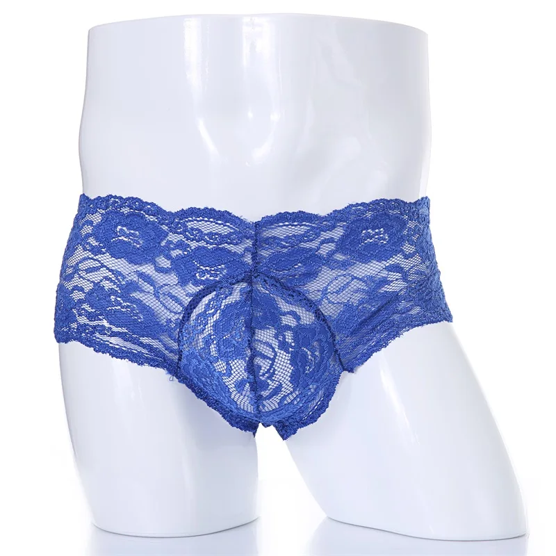 Bragas de encaje transparentes para Hombre, ropa interior Sexy, lencería exótica, bóxer de malla transpirable, 2 piezas