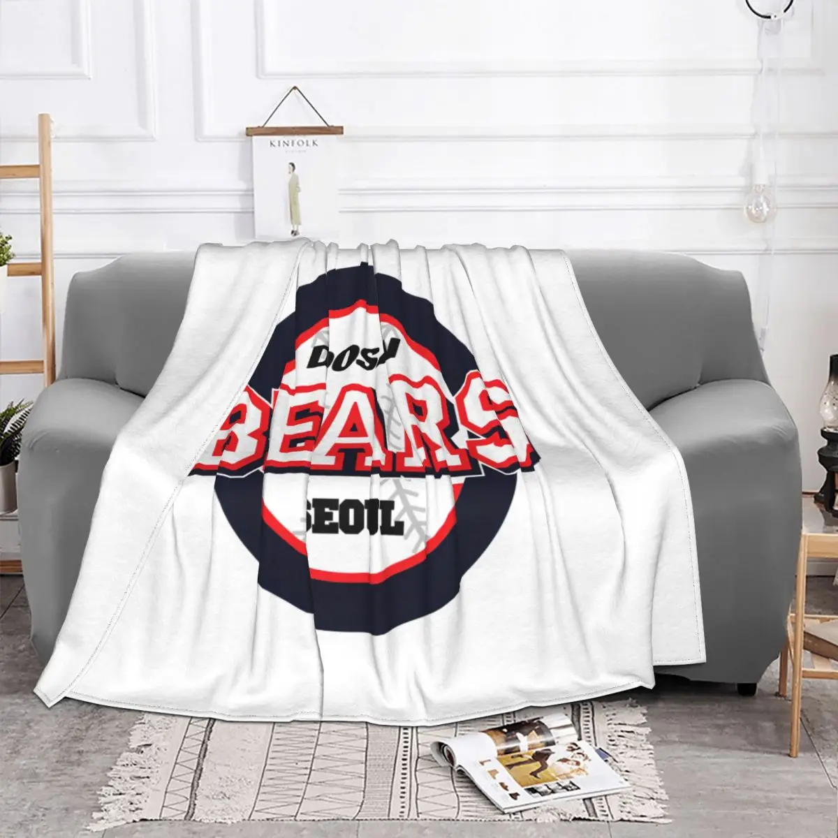 Doosan Bears Blankets Flannel Spring/Autumn Baseball Team Sport Lover Multifunction Throw Blanket for Home Outdoor Bedspread