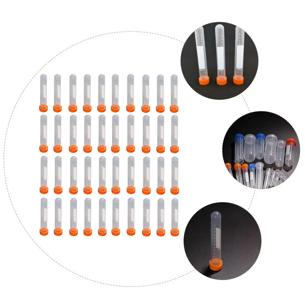 

100pcs 15Ml Centrifuge Tubes Pe Leak-Resistant Screw Cap Transparent For Laboratory Medical Test Vials Plastic
