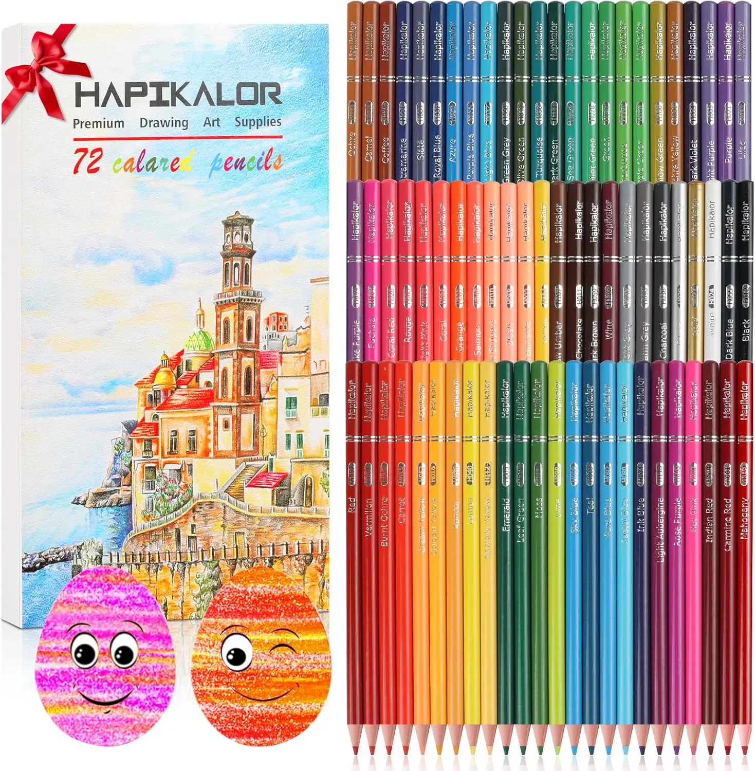 

72 Vibrant Colored Pencils for Adult Coloring Books, Professional Art Supplies Set, Ideal Gifts for Teens