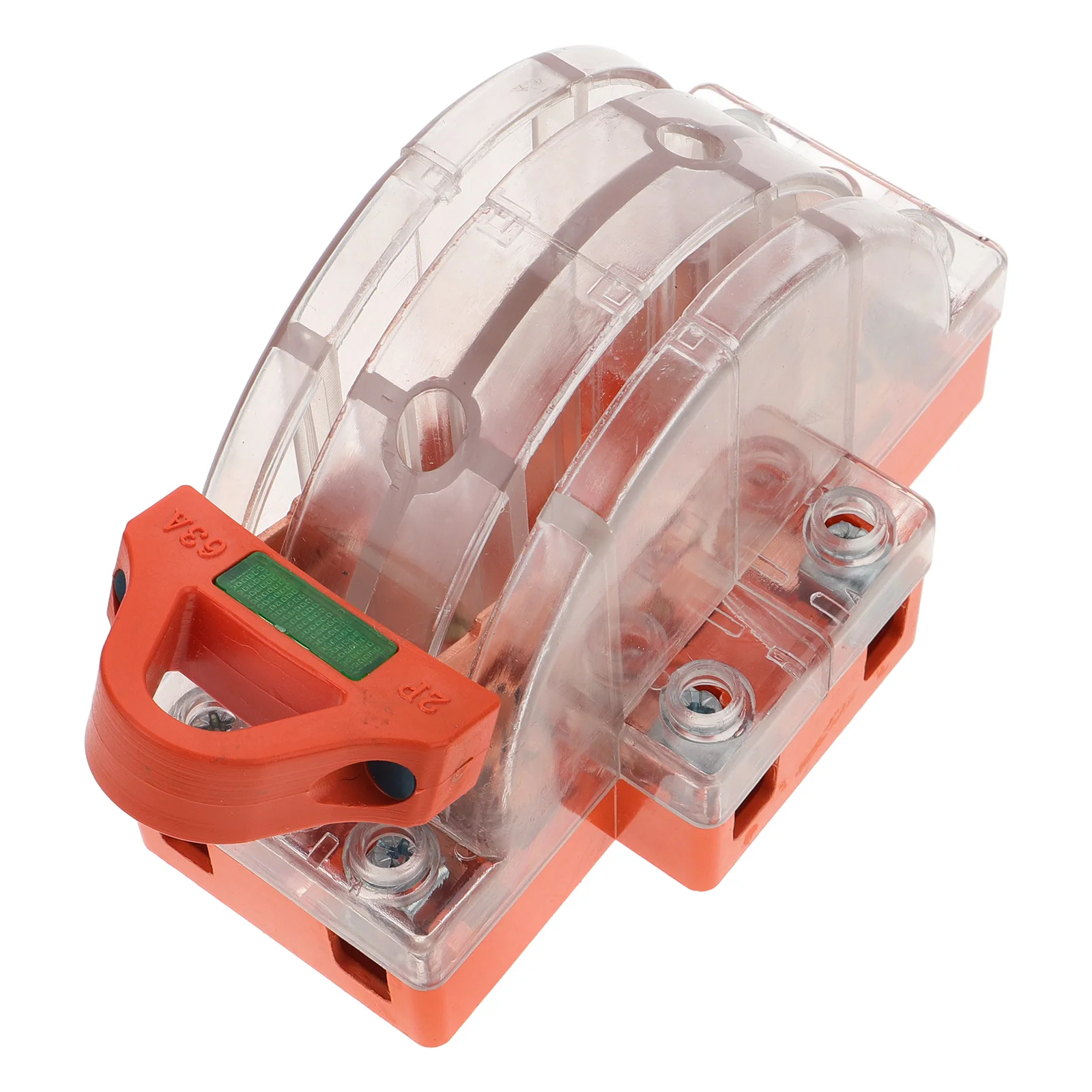 

2P 63A Copper Transparent Knife Switch LED Indicator Dual Throw Disconnect Blade Isolator Circuit Protection Gear