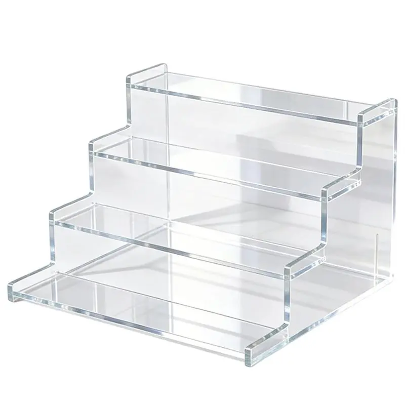 AB41-4 Tier Transparency Acrylic Display Risers, Perfume Organizer Stand,Cupcake Holder Shelf For Figures Dessert Display