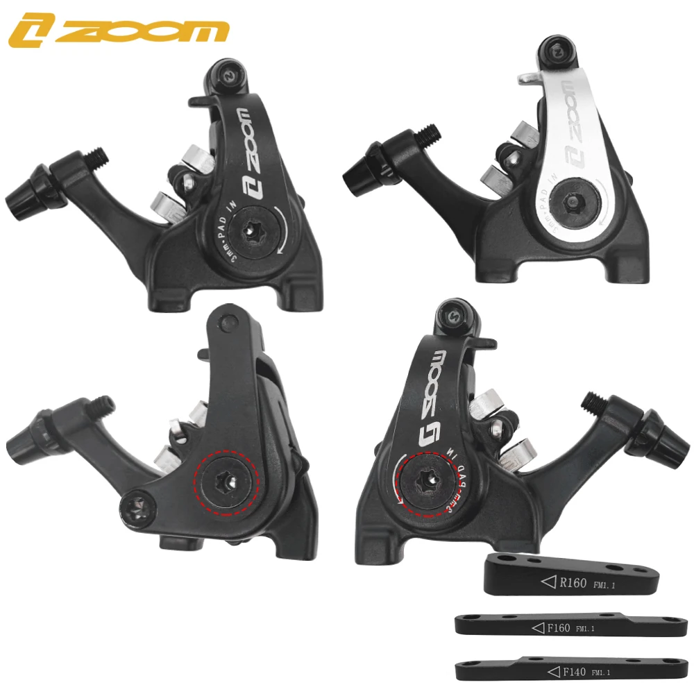 

ZOOM DB700 Road Bike Disc Brakes Dual Side Brake, Flush Mount, Brake Clamps, Dual Piston, Mechanical Cable Pull Brakes, 140160m