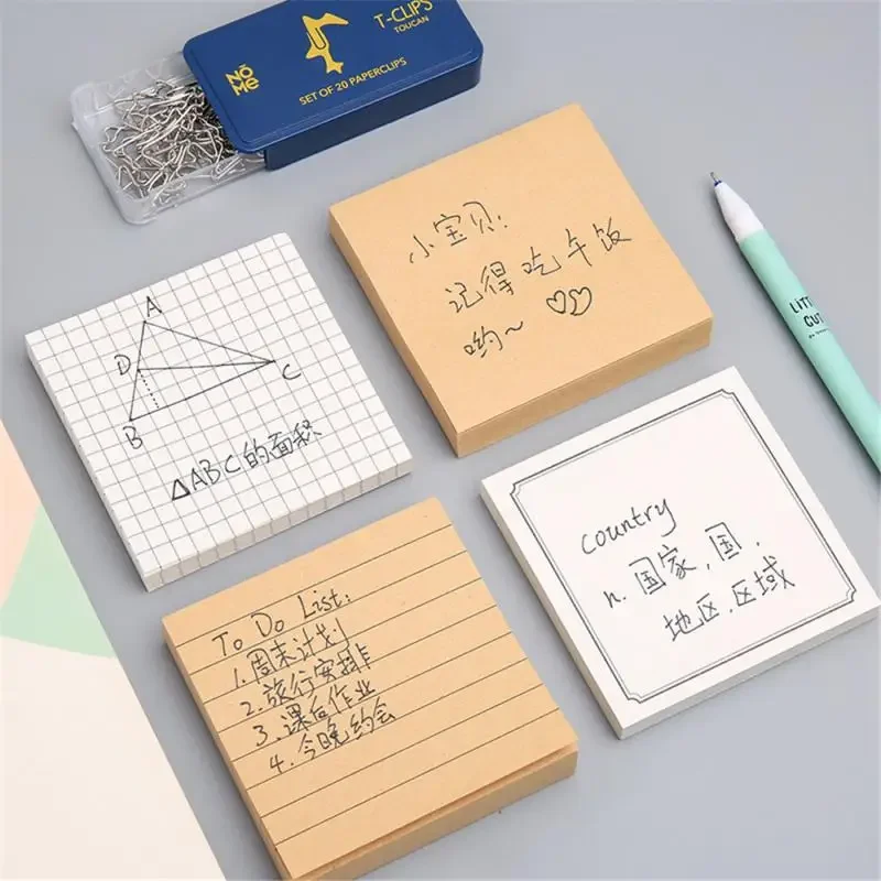 Sticky Stationery Notepad Office bookmark Sticky notes Posted it Khaki / white / kawaii design Stickers in notebook Memo pad