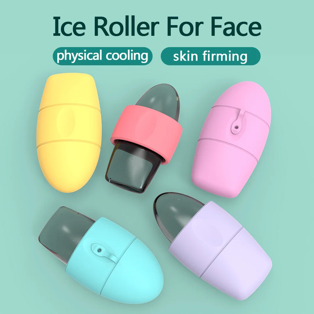 1PC ICE Face Roller ซิลิโคนแม่พิมพ์น้ําแข็งนวดหน้า Eye Facial Beauty Skin Care เครื่องมือใช้น้ําแข็งสําหรับรูขุมขนหดตัว