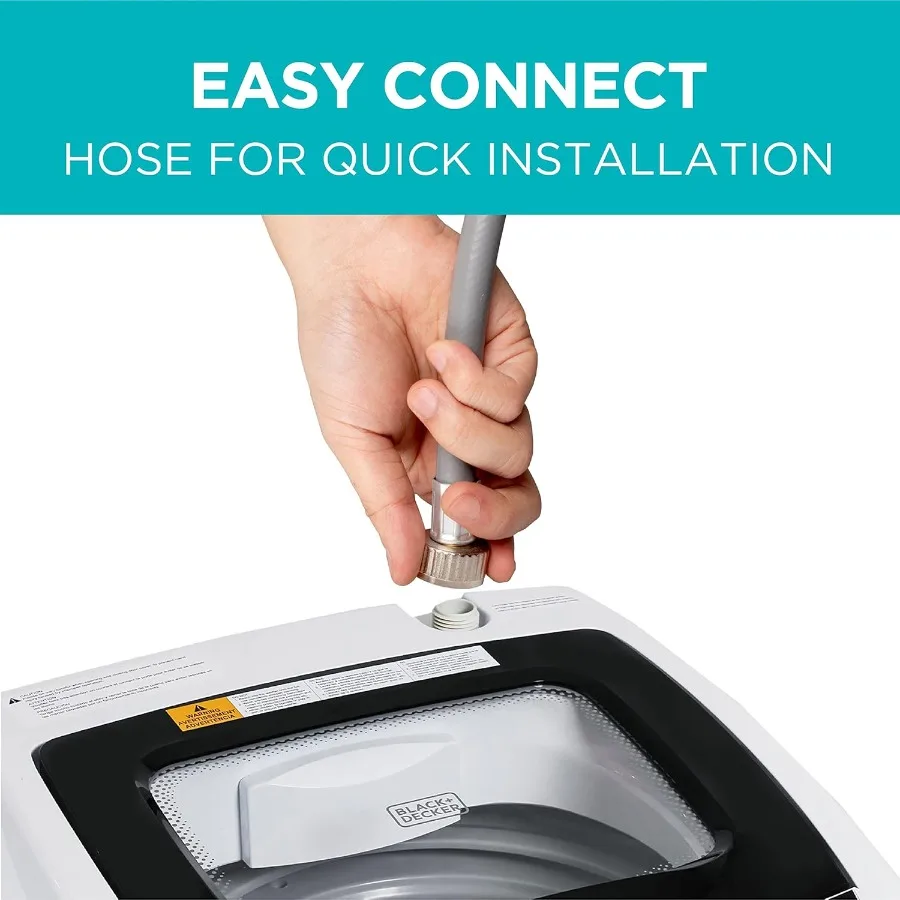 0.9 Cu. Ft. Portable Washer 6.6 lb Capacity for Homes Apartments 5 Wash Cycles Quick Connect Sink Adapter and Drain Hose Includ