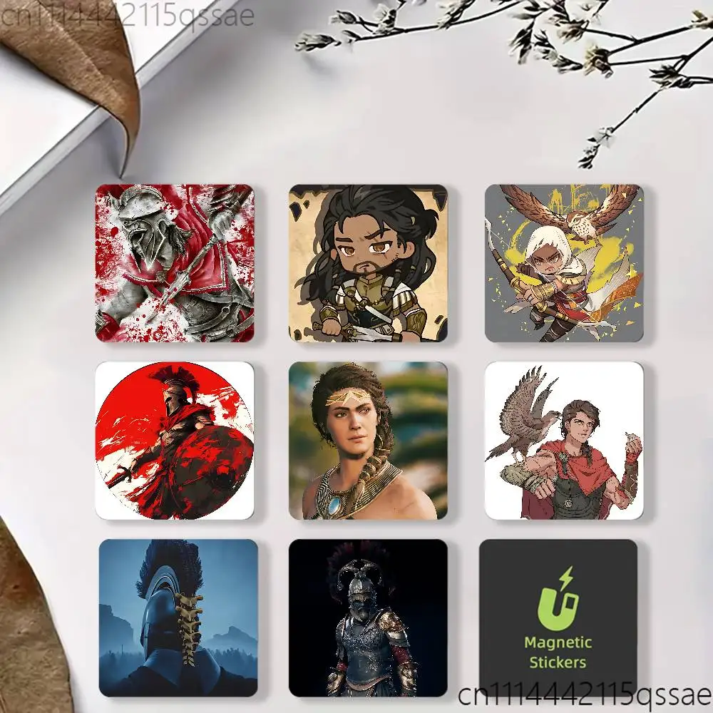 For Odyssey Agamemnon Spartan Acrylic Refrigerator Magnets Square Sticker Kitchen Office Decor Creative Birthday Craft Gift