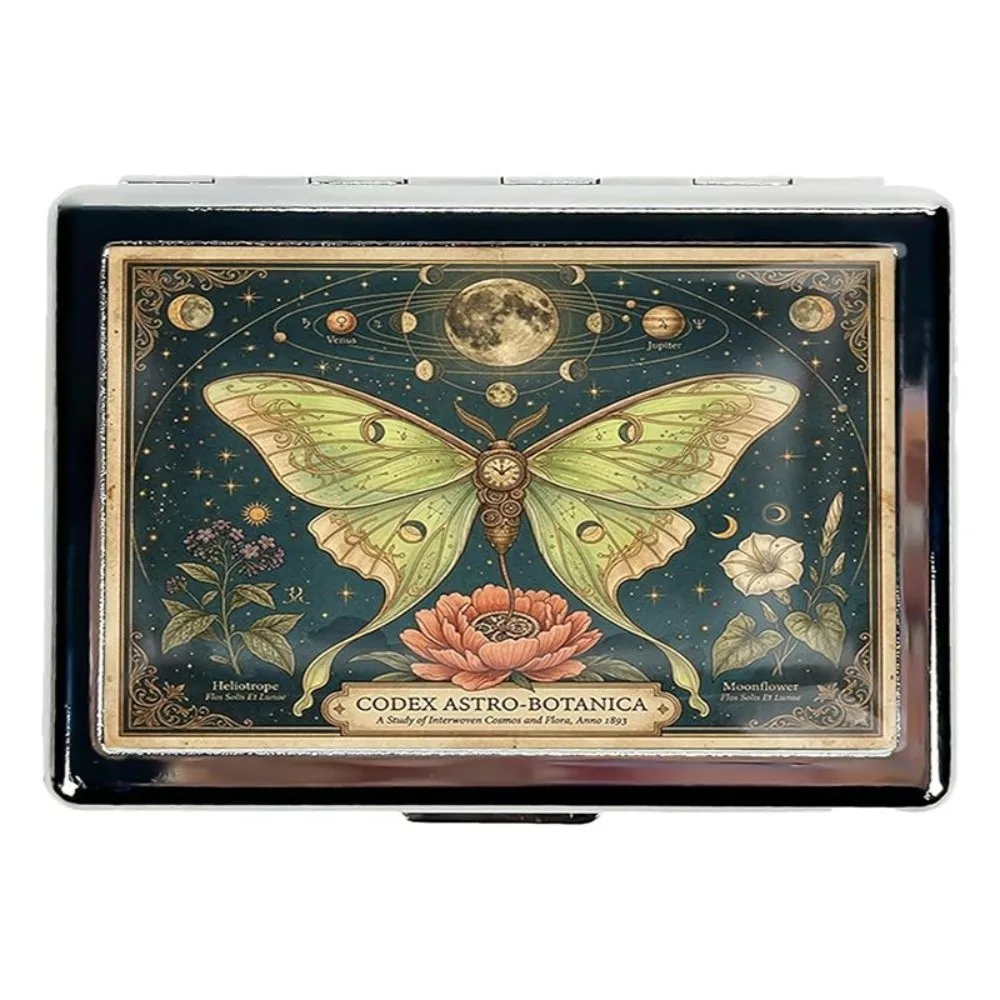 Vintage-Style Vintage Card Case Metal Material Versatile Design Metal Case Easy Snap Multi-function Cash Case ID Card Holder