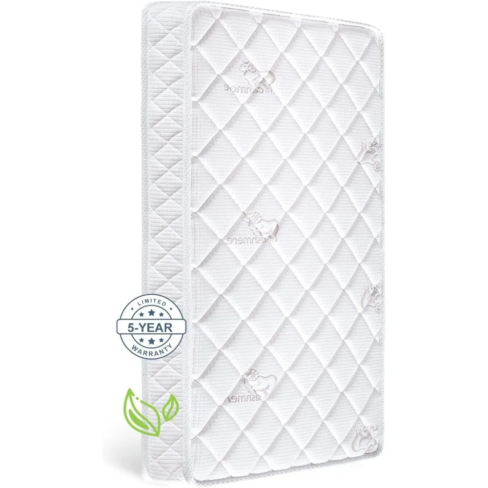 

Premium Dual-Sided Crib Toddler Mattress,100% Knitted Fabric,Premium Fleece-Hypoallergenic,5"Firm Soft Crib Mattress,Non-Toxic