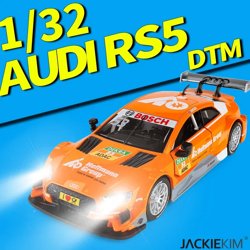 

1:32 Audi RS5 DTM Racing Metal Pull Back Sound Light Simulated alloy car model Children Toy Gift Collection F217