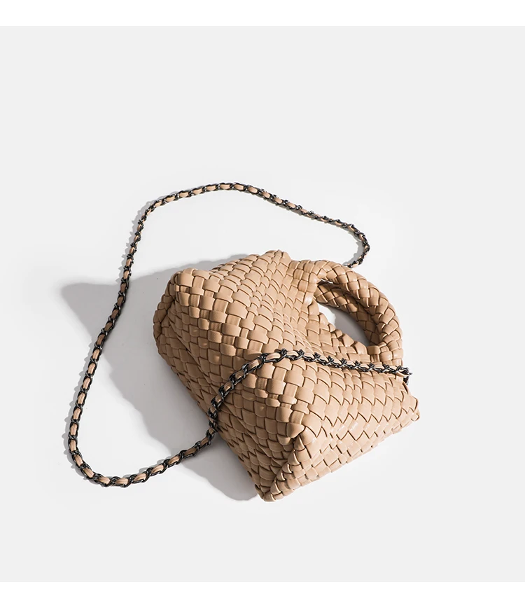 Designer-Tasche Damenhandtasche Beliebte Kleine Version PU-Leder Geflochtene Tasche Modischer Stil Weiche Handgefertigte Bucket-Bag – Detail 11