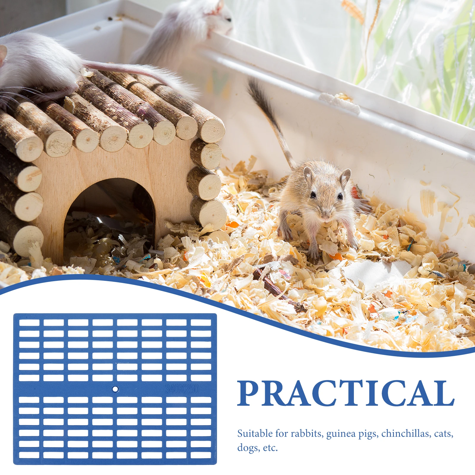 

4pcs Pet Cage Floor Mats Plastic Bunny Cage Mat For Rabbit Guinea Pig Hamster Small Animals Reusable Waterproof Easy Clean