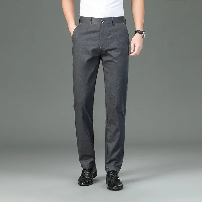 2024 neue modale Freizeit hose Herren High-End und modische Sommer dünne lose gerade Anti-Falten-Business-Hose