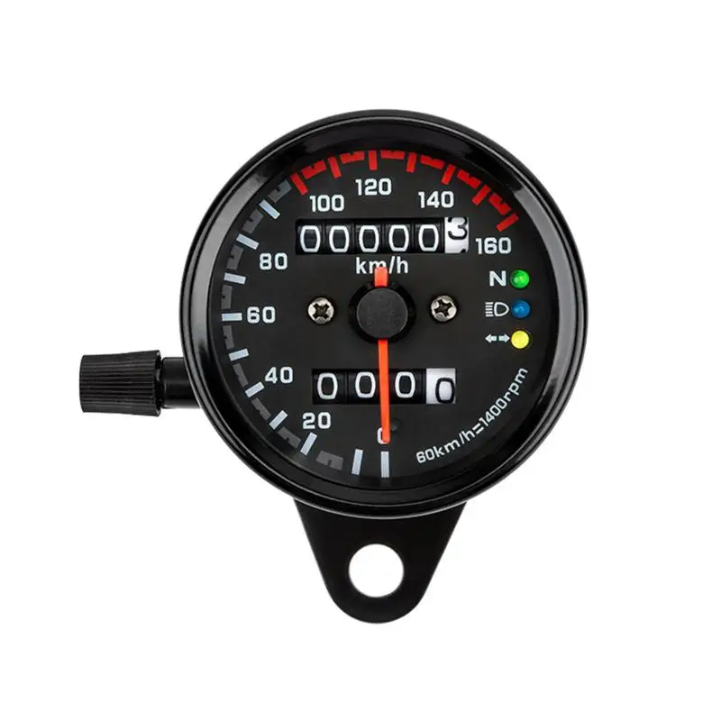 Motorcycle Speedometer For Cafe Racer Motorbike Universal 12V Backlight Indicator With LED Signal Light Odometer Gauge