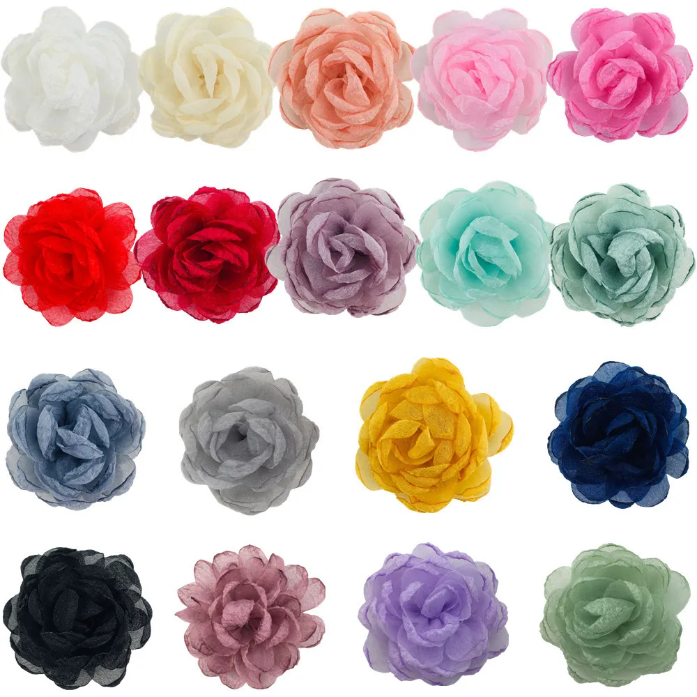 

300 шт., 7 см, пряжа «Звездное небо», запеченный край, цветок, 10 см, пластинчатый край, цветок ручной работы, высококачественная одежда, головные уборы для домашних животных