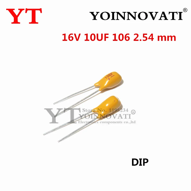 10-500pcs/lot 16V 10UF 106 2.54 mm DIP Tantalum Capacitor Best quality